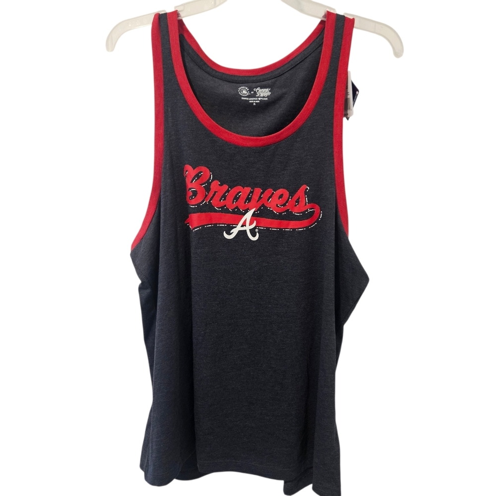 Atlanta Braves Campus Lifestyle Women's XLarge Blue Logo‎ Graphic Tank Top NWT